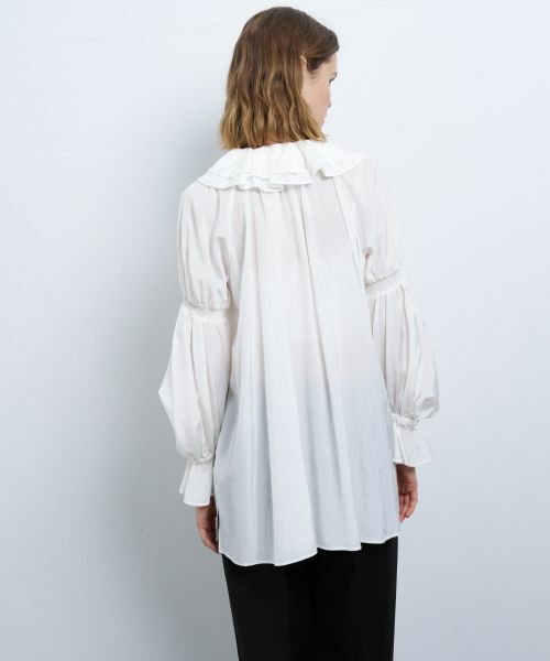 LANVIN en Bleu / ランバン オン ブルー シャツ・ブラウス | トリアセローンフリルギャザーブラウス | 詳細11
