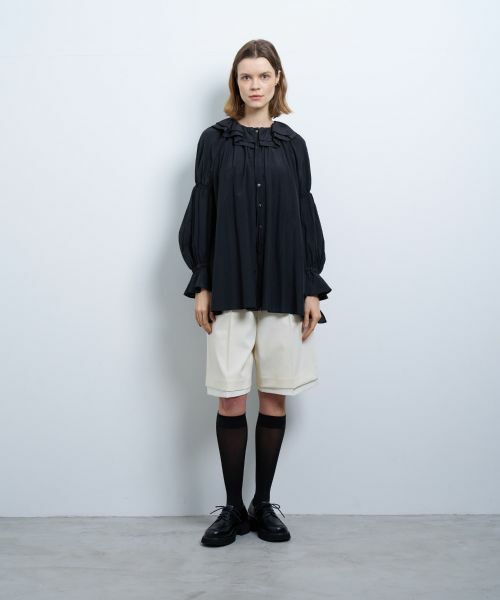 LANVIN en Bleu / ランバン オン ブルー シャツ・ブラウス | トリアセローンフリルギャザーブラウス | 詳細12