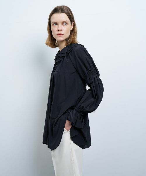 LANVIN en Bleu / ランバン オン ブルー シャツ・ブラウス | トリアセローンフリルギャザーブラウス | 詳細3