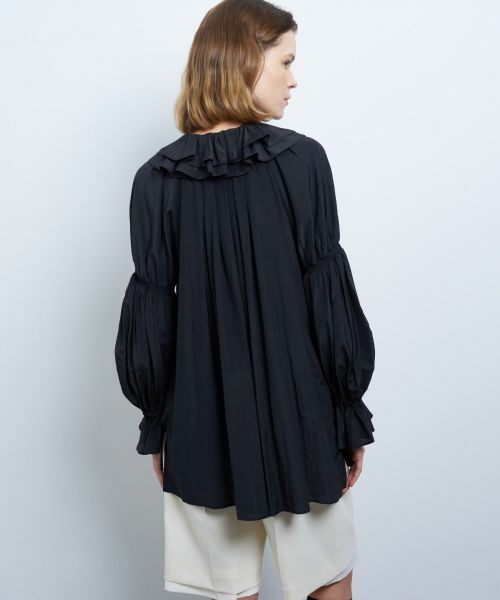 LANVIN en Bleu / ランバン オン ブルー シャツ・ブラウス | トリアセローンフリルギャザーブラウス | 詳細4