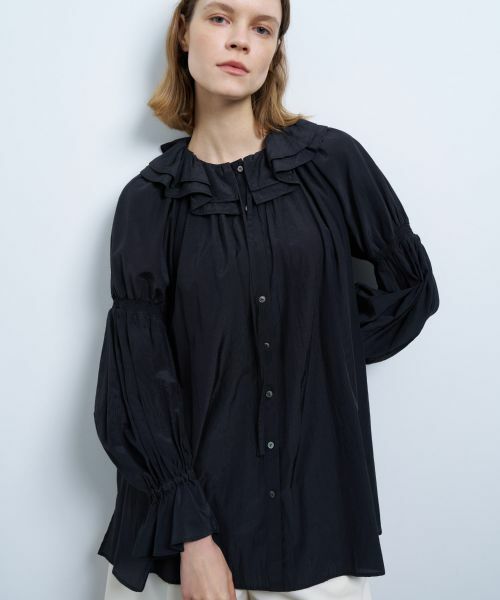 LANVIN en Bleu / ランバン オン ブルー シャツ・ブラウス | トリアセローンフリルギャザーブラウス | 詳細5