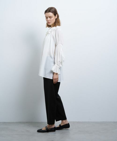 LANVIN en Bleu / ランバン オン ブルー シャツ・ブラウス | トリアセローンフリルギャザーブラウス | 詳細7