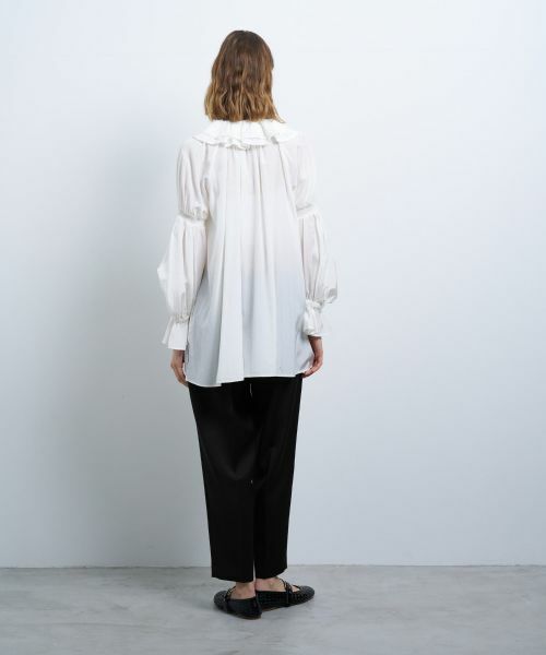LANVIN en Bleu / ランバン オン ブルー シャツ・ブラウス | トリアセローンフリルギャザーブラウス | 詳細8
