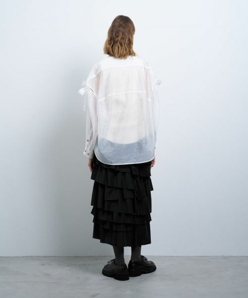 LANVIN en Bleu / ランバン オン ブルー シャツ・ブラウス | オーガンジーショルダーリボンブラウス | 詳細17