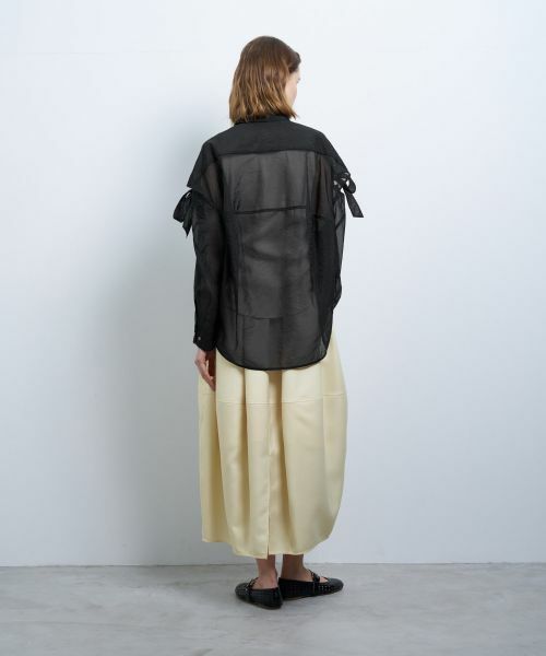 LANVIN en Bleu / ランバン オン ブルー シャツ・ブラウス | オーガンジーショルダーリボンブラウス | 詳細3