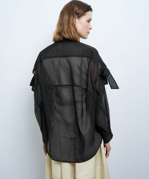 LANVIN en Bleu / ランバン オン ブルー シャツ・ブラウス | オーガンジーショルダーリボンブラウス | 詳細5