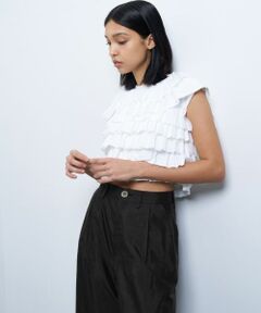 LANVIN en Bleu / ランバン オン ブルー Tシャツ | ランダムフリルカットソー