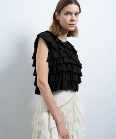 LANVIN en Bleu / ランバン オン ブルー Tシャツ | ランダムフリルカットソー