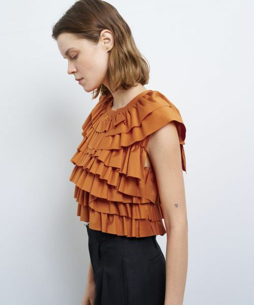 LANVIN en Bleu / ランバン オン ブルー Tシャツ | ランダムフリルカットソー | 詳細14