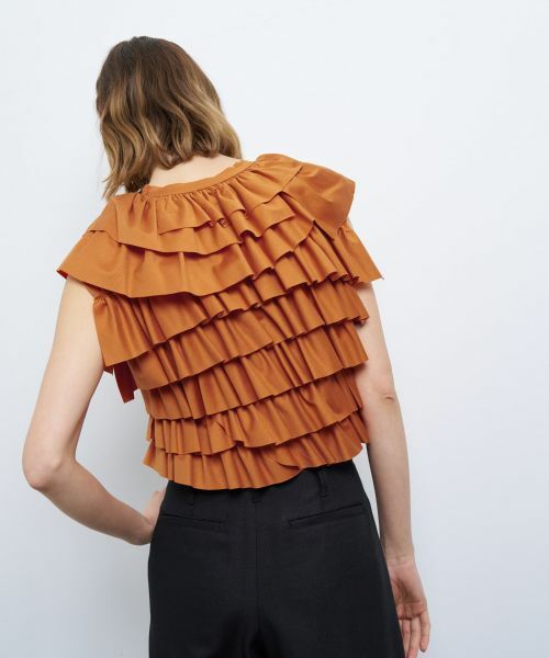 LANVIN en Bleu / ランバン オン ブルー Tシャツ | ランダムフリルカットソー | 詳細15