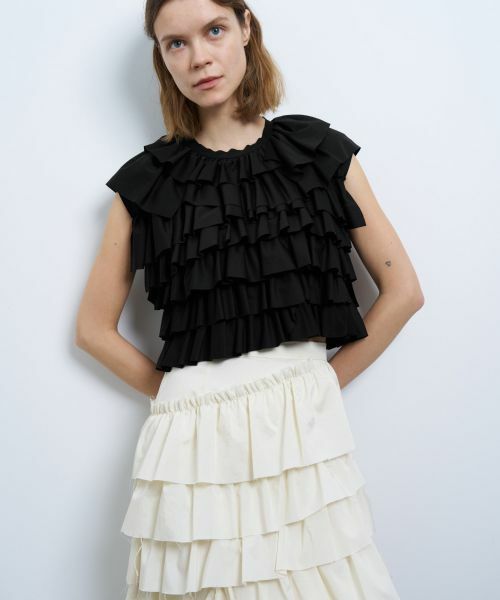 LANVIN en Bleu / ランバン オン ブルー Tシャツ | ランダムフリルカットソー | 詳細17