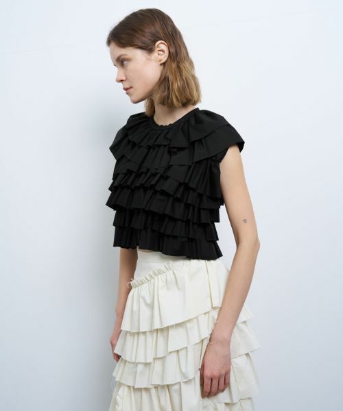 LANVIN en Bleu / ランバン オン ブルー Tシャツ | ランダムフリルカットソー | 詳細18