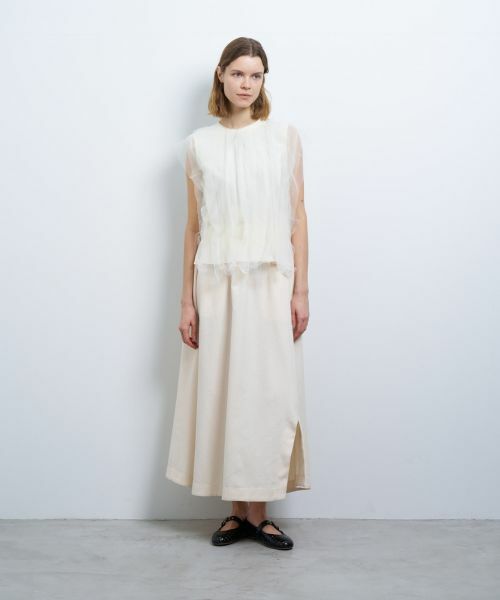 LANVIN en Bleu / ランバン オン ブルー Tシャツ | チュールレイヤードノースリーブカットソー | 詳細1