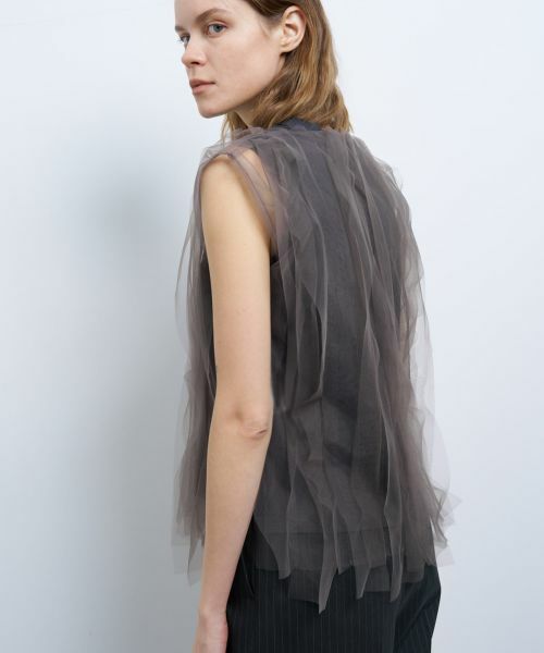 LANVIN en Bleu / ランバン オン ブルー Tシャツ | チュールレイヤードノースリーブカットソー | 詳細10