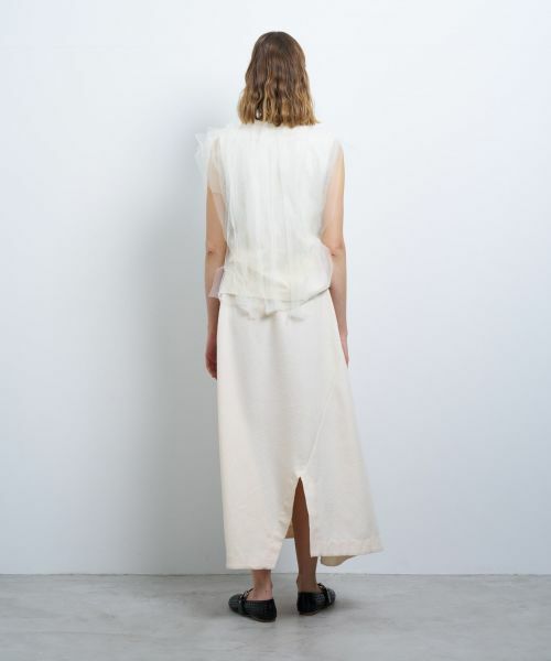 LANVIN en Bleu / ランバン オン ブルー Tシャツ | チュールレイヤードノースリーブカットソー | 詳細3