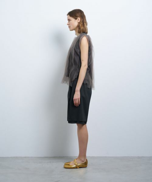 LANVIN en Bleu / ランバン オン ブルー Tシャツ | チュールレイヤードノースリーブカットソー | 詳細8