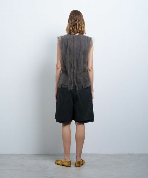 LANVIN en Bleu / ランバン オン ブルー Tシャツ | チュールレイヤードノースリーブカットソー | 詳細9