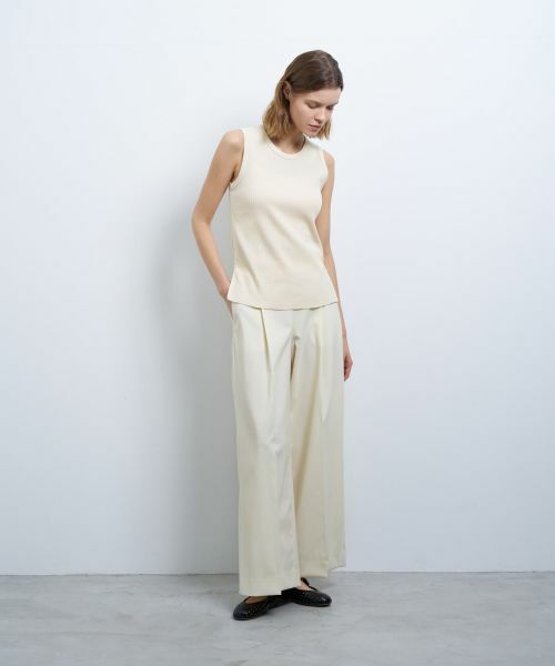 LANVIN en Bleu / ランバン オン ブルー Tシャツ | カーブヘムテレコタンクトップ | 詳細1