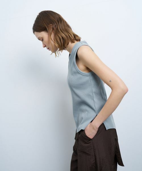 LANVIN en Bleu / ランバン オン ブルー Tシャツ | カーブヘムテレコタンクトップ | 詳細14