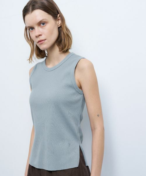 LANVIN en Bleu / ランバン オン ブルー Tシャツ | カーブヘムテレコタンクトップ | 詳細16