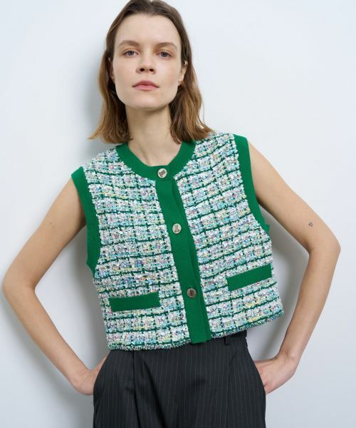 LANVIN en Bleu / ランバン オン ブルー カーディガン・ボレロ | サマーニットツイードベスト | 詳細11
