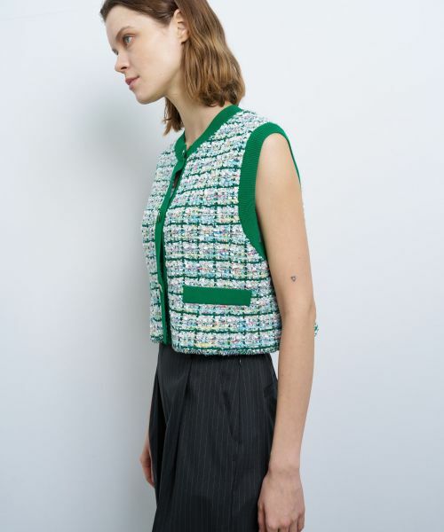 LANVIN en Bleu / ランバン オン ブルー カーディガン・ボレロ | サマーニットツイードベスト | 詳細12