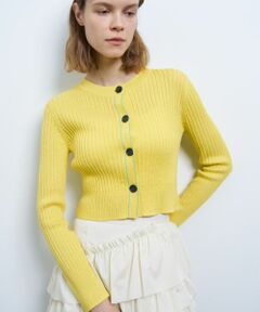 LANVIN en Bleu / ランバン オン ブルー カーディガン・ボレロ | カラーステッチワイドリブカーディガン