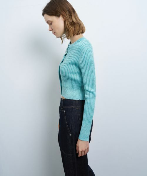 LANVIN en Bleu / ランバン オン ブルー カーディガン・ボレロ | カラーステッチワイドリブカーディガン | 詳細12