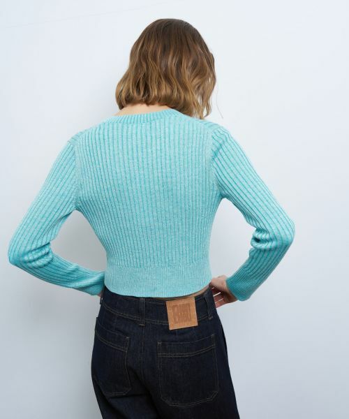 LANVIN en Bleu / ランバン オン ブルー カーディガン・ボレロ | カラーステッチワイドリブカーディガン | 詳細13