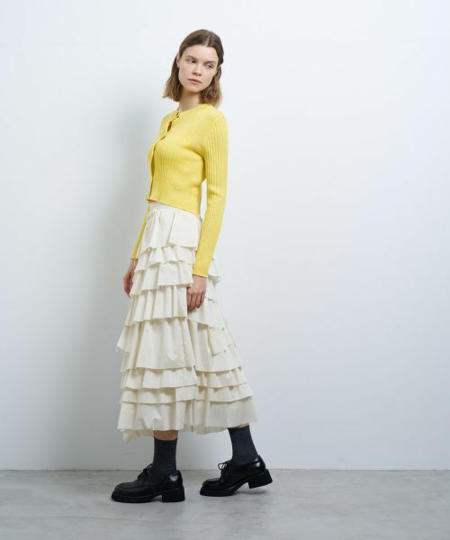 LANVIN en Bleu / ランバン オン ブルー カーディガン・ボレロ | カラーステッチワイドリブカーディガン | 詳細14