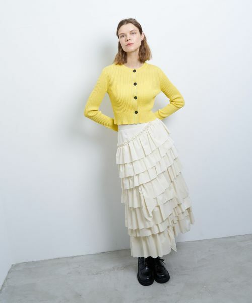 LANVIN en Bleu / ランバン オン ブルー カーディガン・ボレロ | カラーステッチワイドリブカーディガン | 詳細16