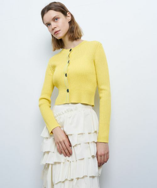 LANVIN en Bleu / ランバン オン ブルー カーディガン・ボレロ | カラーステッチワイドリブカーディガン | 詳細17