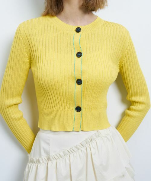 LANVIN en Bleu / ランバン オン ブルー カーディガン・ボレロ | カラーステッチワイドリブカーディガン | 詳細20