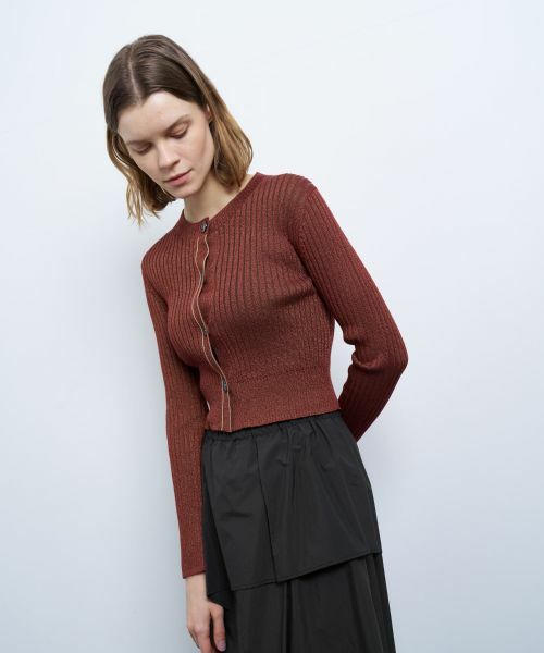 LANVIN en Bleu / ランバン オン ブルー カーディガン・ボレロ | カラーステッチワイドリブカーディガン | 詳細4