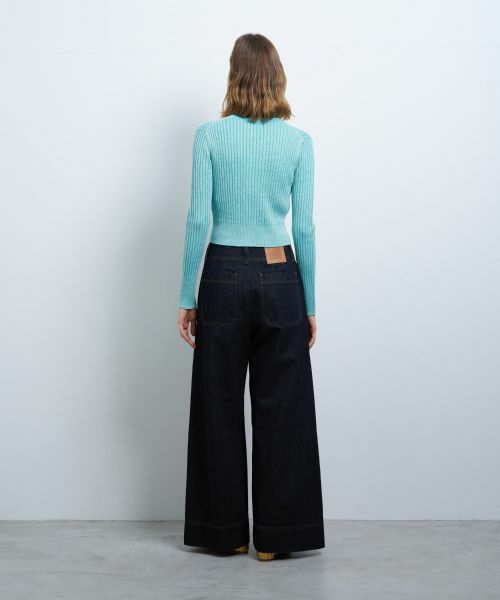 LANVIN en Bleu / ランバン オン ブルー カーディガン・ボレロ | カラーステッチワイドリブカーディガン | 詳細9