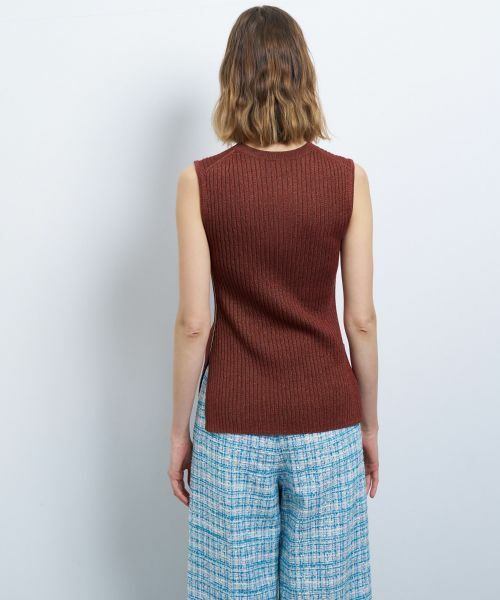 LANVIN en Bleu / ランバン オン ブルー ニット・セーター | カラーステッチワイドリブニット | 詳細13