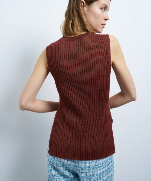 LANVIN en Bleu / ランバン オン ブルー ニット・セーター | カラーステッチワイドリブニット | 詳細14