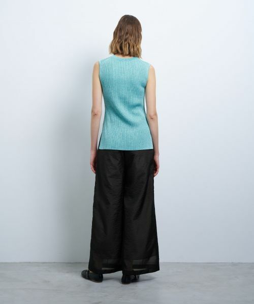 LANVIN en Bleu / ランバン オン ブルー ニット・セーター | カラーステッチワイドリブニット | 詳細3