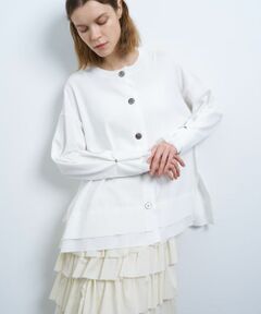 LANVIN en Bleu / ランバン オン ブルー カーディガン・ボレロ | シャツトリムニットコンビカーディガン