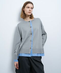 LANVIN en Bleu / ランバン オン ブルー カーディガン・ボレロ | シャツトリムニットコンビカーディガン