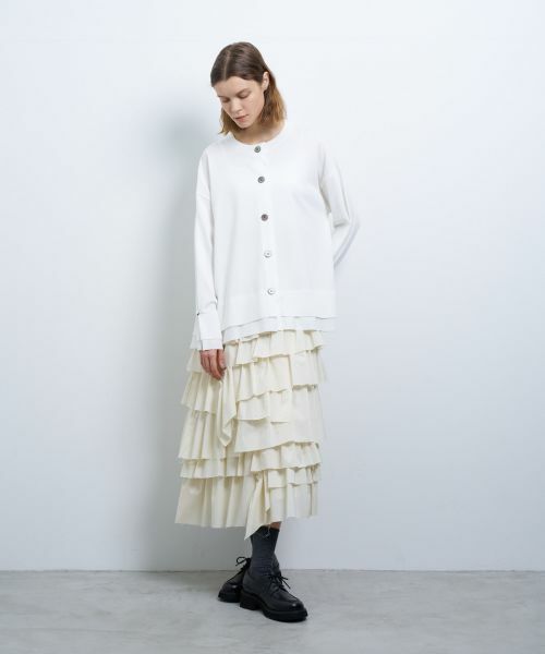 LANVIN en Bleu / ランバン オン ブルー カーディガン・ボレロ | シャツトリムニットコンビカーディガン | 詳細1