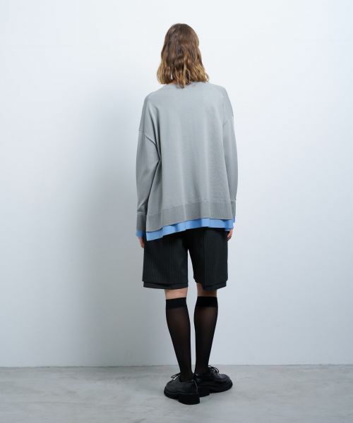 LANVIN en Bleu / ランバン オン ブルー カーディガン・ボレロ | シャツトリムニットコンビカーディガン | 詳細10