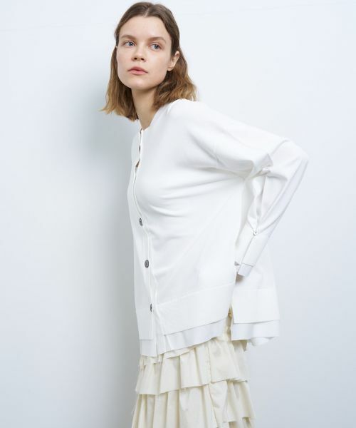 LANVIN en Bleu / ランバン オン ブルー カーディガン・ボレロ | シャツトリムニットコンビカーディガン | 詳細5