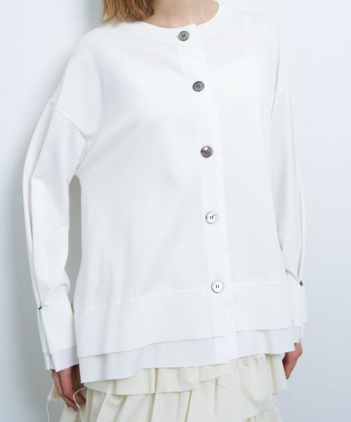 LANVIN en Bleu / ランバン オン ブルー カーディガン・ボレロ | シャツトリムニットコンビカーディガン | 詳細7