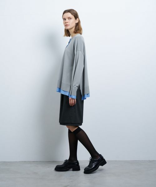 LANVIN en Bleu / ランバン オン ブルー カーディガン・ボレロ | シャツトリムニットコンビカーディガン | 詳細9