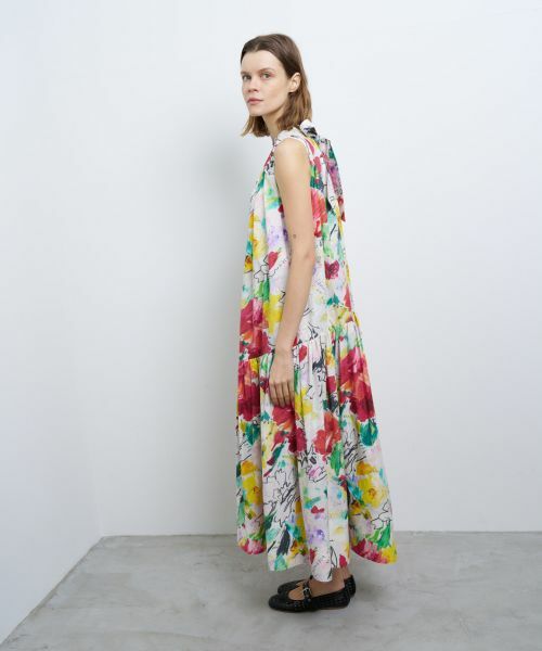 LANVIN en Bleu / ランバン オン ブルー ドレス | fleur de fleurプリントギャザーワンピース | 詳細2