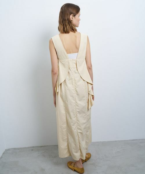 LANVIN en Bleu / ランバン オン ブルー ドレス | アシンメラッフルノースリーブワンピース | 詳細14