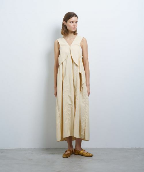 LANVIN en Bleu / ランバン オン ブルー ドレス | アシンメラッフルノースリーブワンピース | 詳細9