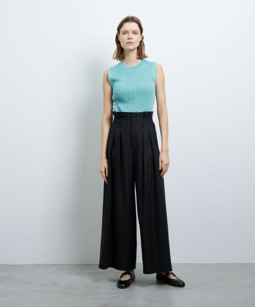 LANVIN en Bleu / ランバン オン ブルー その他パンツ | オックスハイウエストワイドパンツ | 詳細1