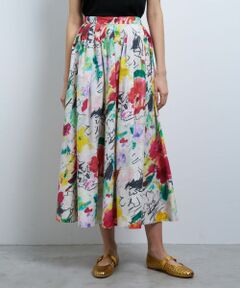 LANVIN en Bleu / ランバン オン ブルー ロング・マキシ丈スカート | fleur de fleurプリントタックスカート